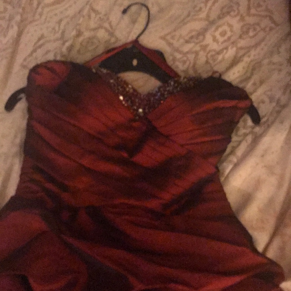 Burgundy cocktail dress